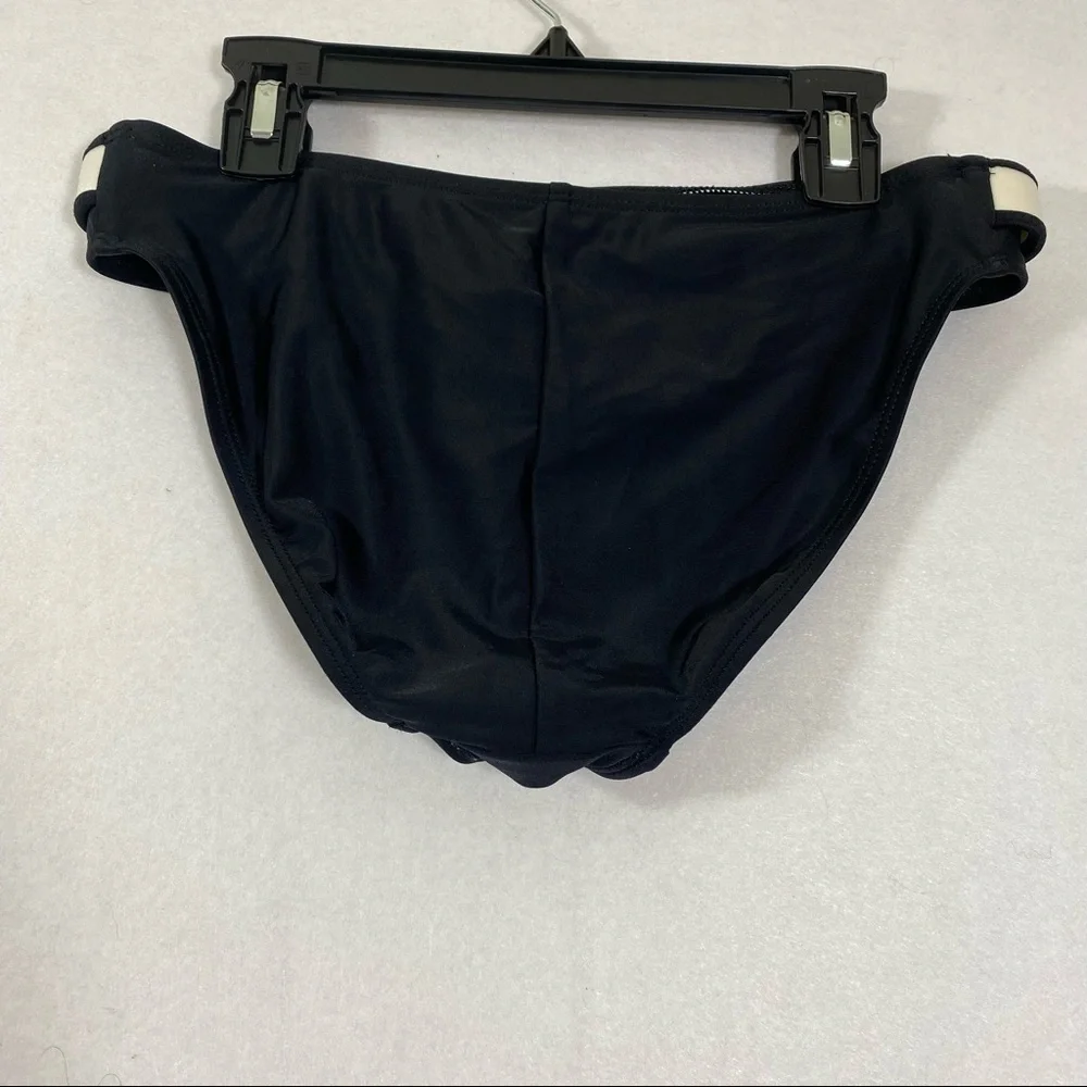 La Blanca Bikini Bottom underwear Woman’s bikini bottoms black belted size 8 - Picture 2 of 7